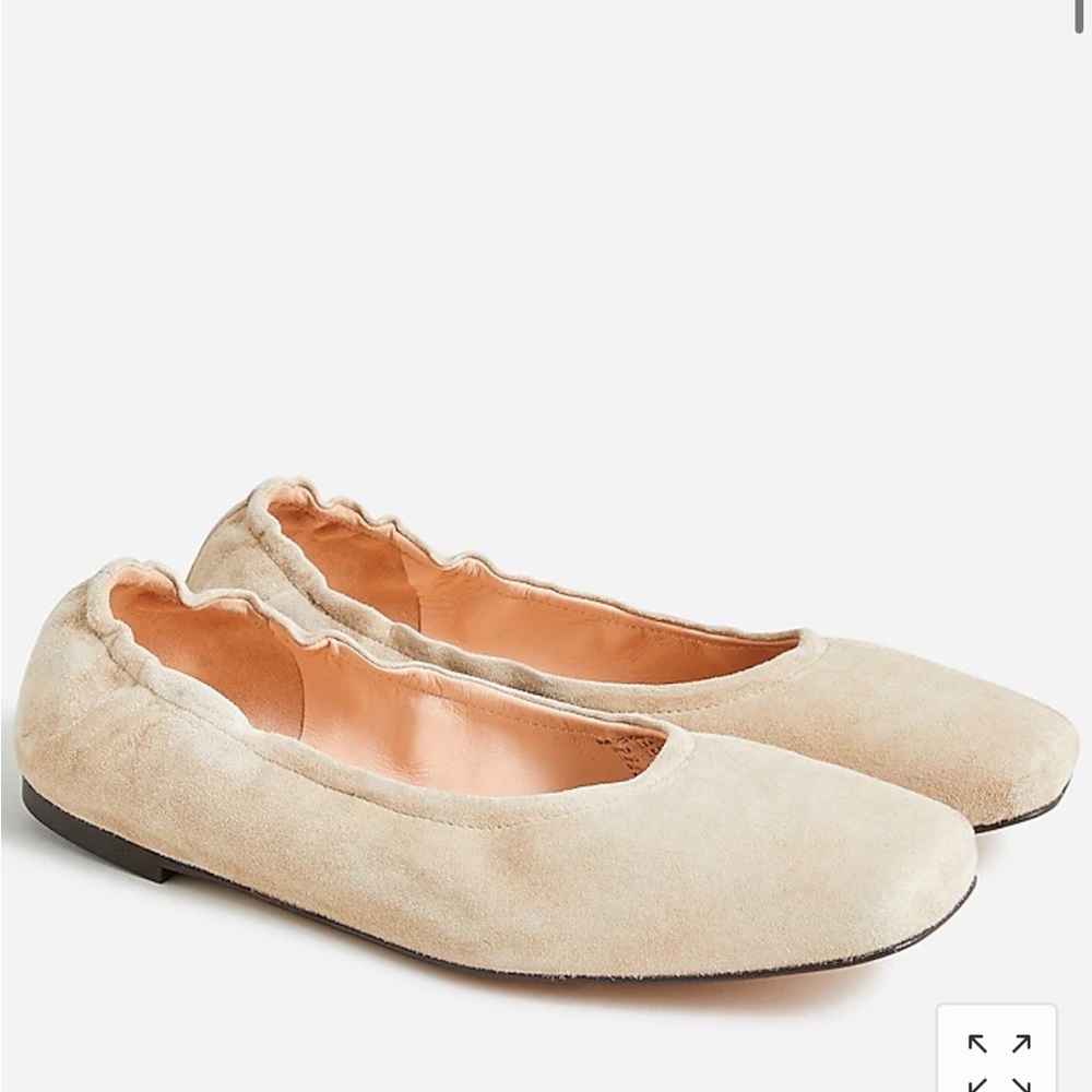 NWT J. Crew Anya Ballet Flats in Scrunch Suede Leather